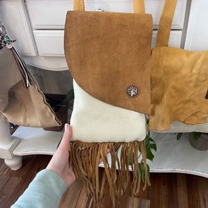 Pendleton leather fringe purse